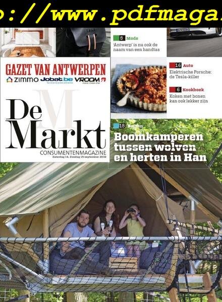 Gazet van Antwerpen De Markt – 14 september 2019 Cover