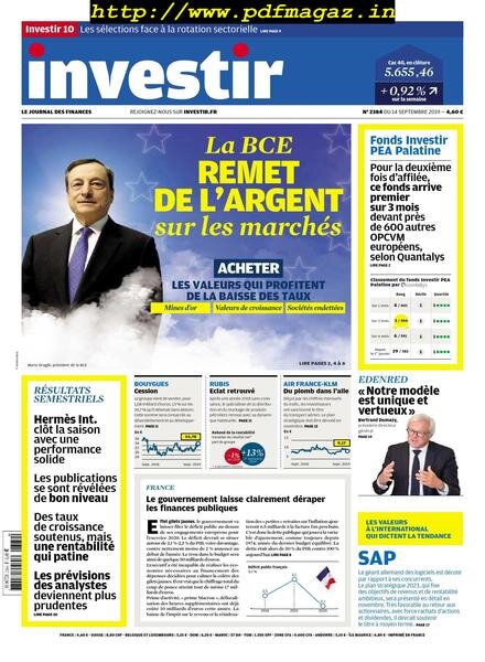 Investir – 14 Septembre 2019 Cover