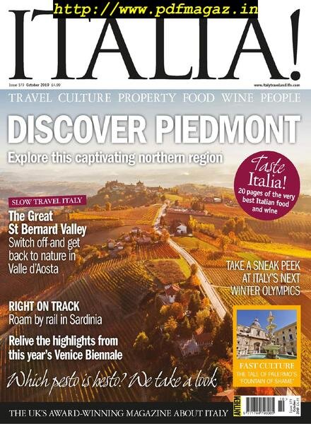 Italia! Magazine – October 2019 Cover