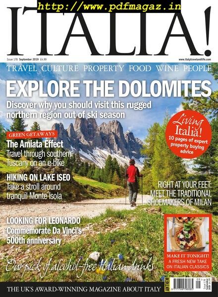 Italia! Magazine – September 2019 Cover