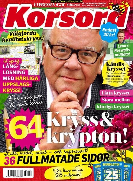 Korsord – 09 september 2019 Cover