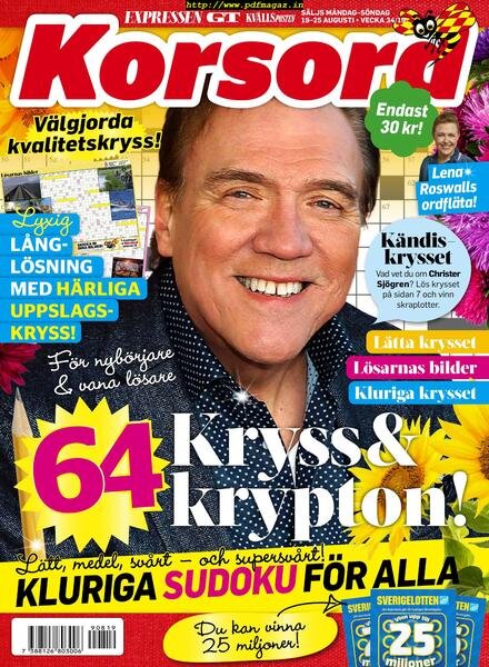 Korsord – 19 augusti 2019 Cover