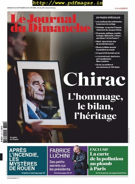 Le Journal du Dimanche – 29 septembre 2019 Cover