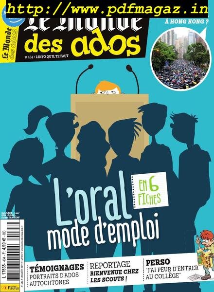 Le Monde des Ados – 28 aout 2019 Cover