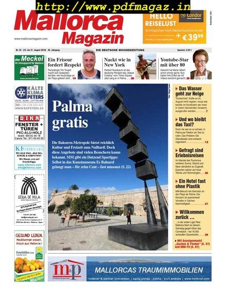 Mallorca Magazin – 15 August 2019 Cover