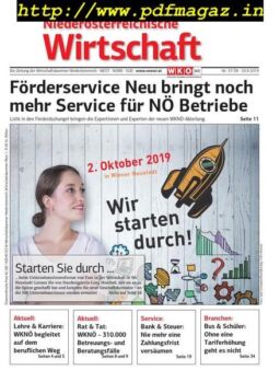 NiederOsterreichische Wirtschaft – 20 September 2019