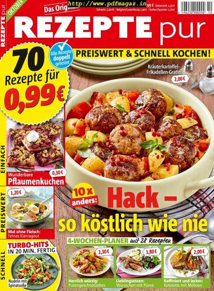 Rezepte Pur – Oktober 2019 Cover
