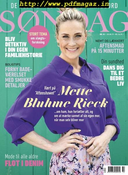 Sondag – 05 august 2019 Cover