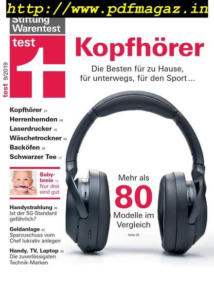 Stiftung Warentest Test – September 2019 Cover