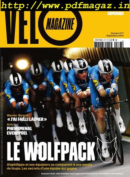 Velo Magazine – septembre 2019 Cover
