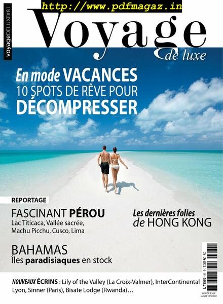 Voyage de Luxe – aout 2019 Cover