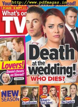 What’s on TV – 31 August 2019