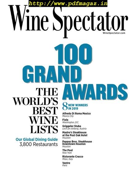 Wine Spectator – August 31, 2019 Cover