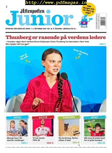 Aftenposten Junior – 01 oktober 2019 Cover