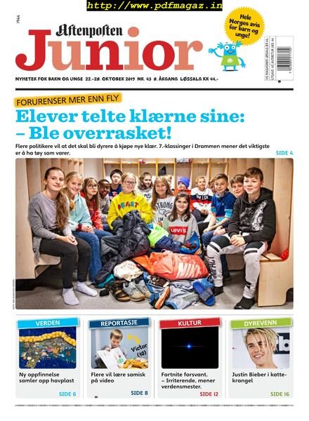 Aftenposten Junior – 22 oktober 2019 Cover