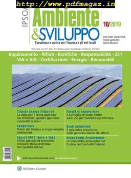 Ambiente & sviluppo – Ottobre 2019