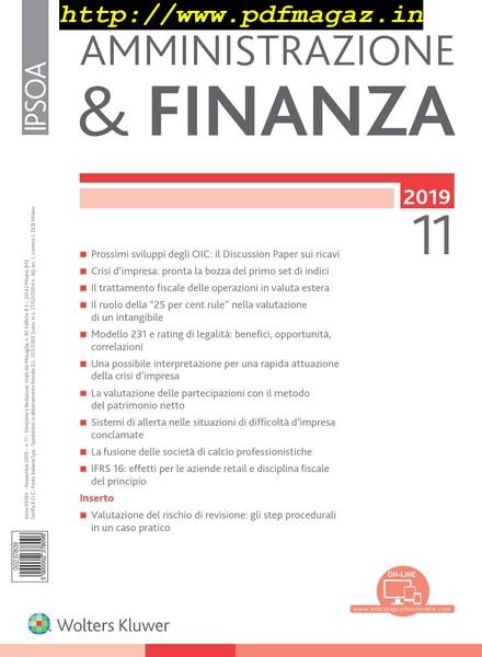 Amministrazione & Finanza – Novembre 2019 Cover