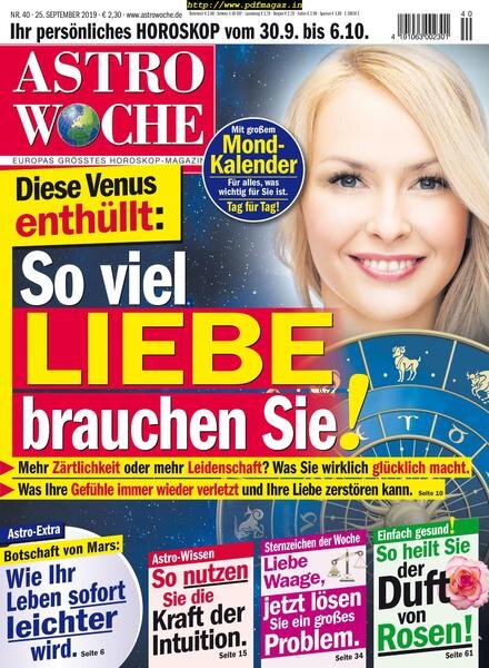 Astrowoche – 25 September 2019 Cover