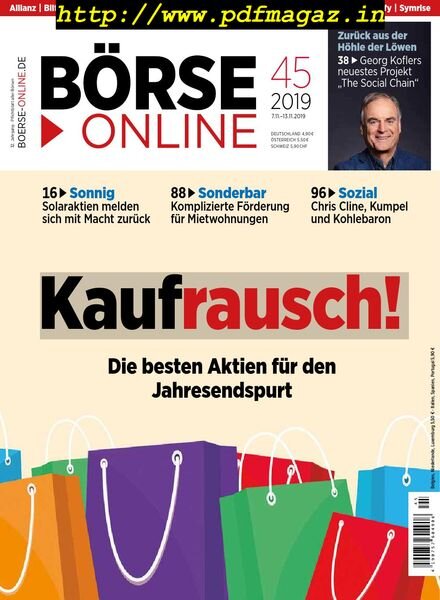 BOrse Online – 07 November 2019 Cover