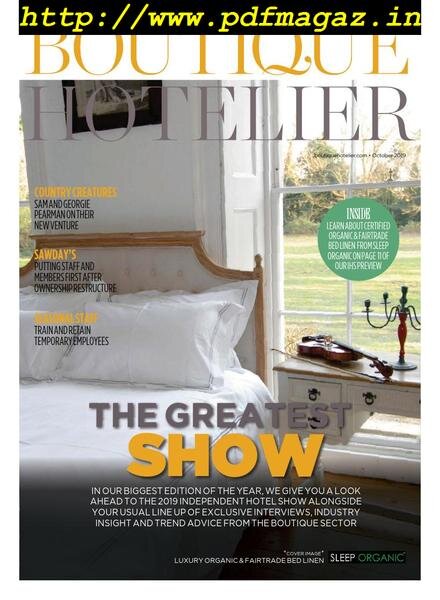 Boutique Hotelier – October 2019 Cover