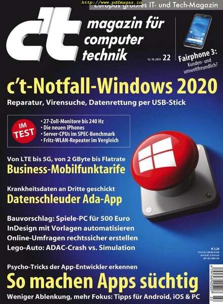 c’t Magazin – 12 Oktober 2019 Cover