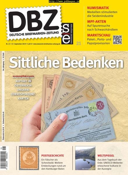 Deutsche Briefmarken-Zeitung – 27 September 2019 Cover