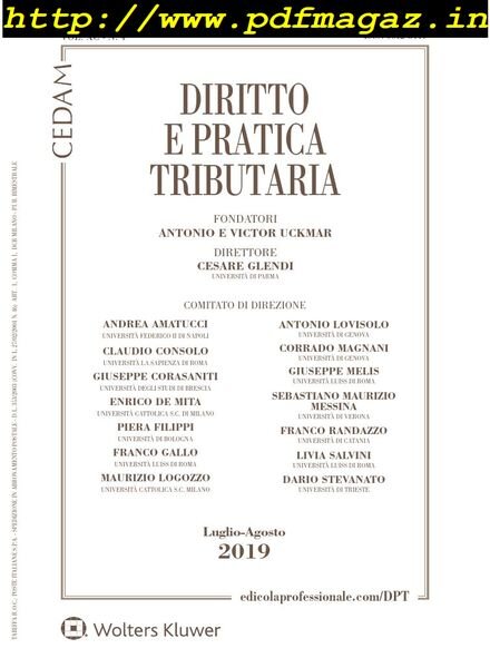 Diritto e Pratica Tributaria – Luglio-Agosto 2019 Cover