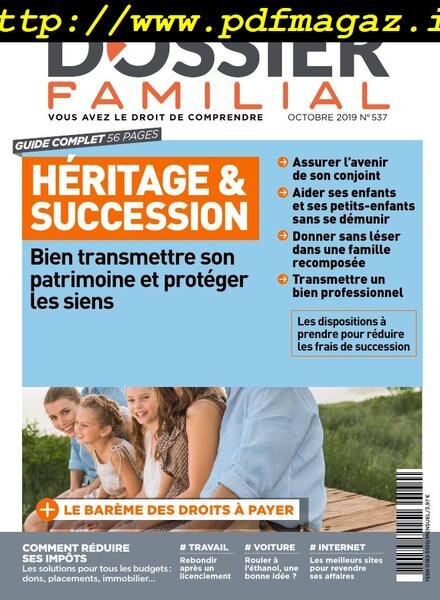 Dossier Familial – octobre 2019 Cover