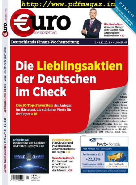 Euro am Sonntag – 02 November 2019 Cover