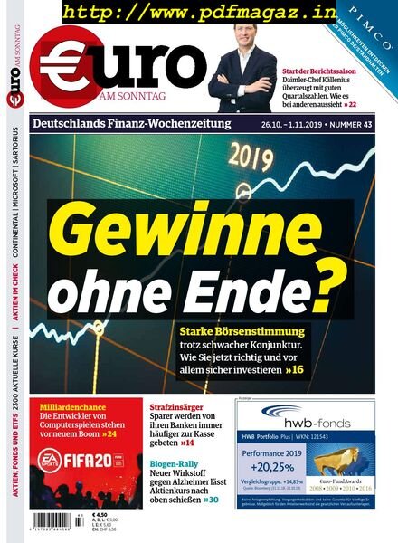 Euro am Sonntag – 26 Oktober 2019 Cover