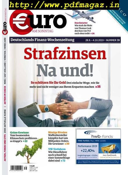 Euro am Sonntag – 28 September 2019 Cover