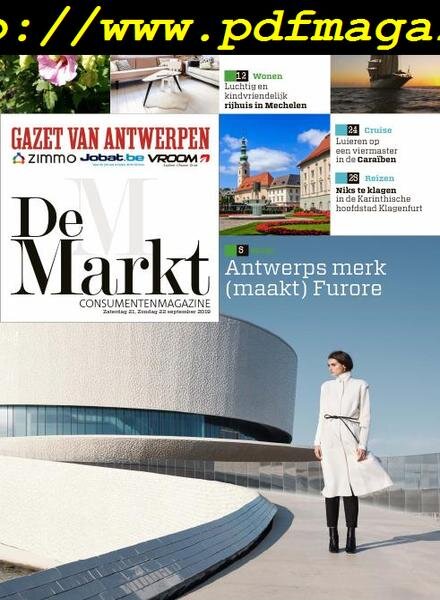 Gazet van Antwerpen De Markt – 21 september 2019 Cover