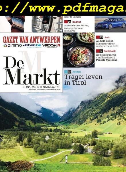 Gazet van Antwerpen De Markt – 28 september 2019 Cover