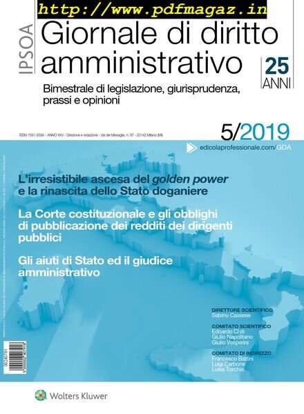 Giornale di diritto amministrativo – Novembre 2019 Cover