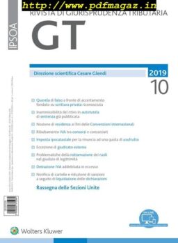 GT Rivista di Giurisprudenza Tributaria – Ottobre 2019