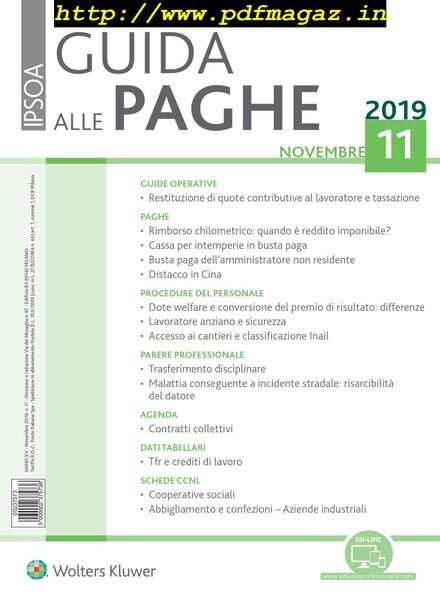 Guida alle paghe – Novembre 2019 Cover