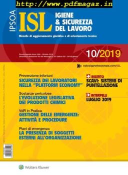 Igiene & Sicurezza del Lavoro – Ottobre 2019