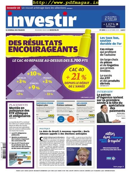 Investir – 26 Octobre 2019 Cover