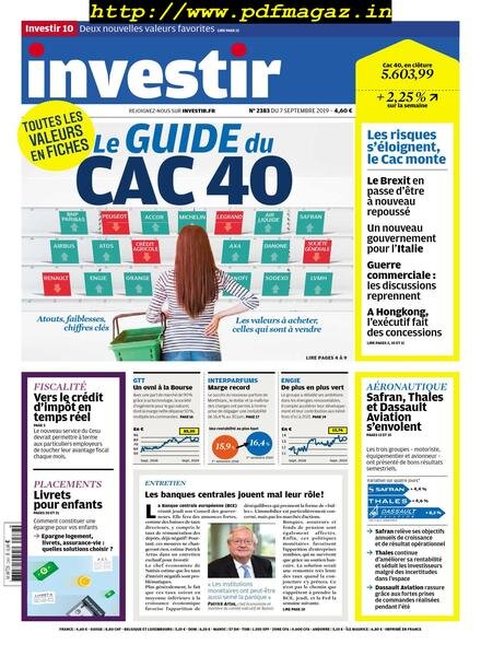 Investir – 7 Septembre 2019 Cover
