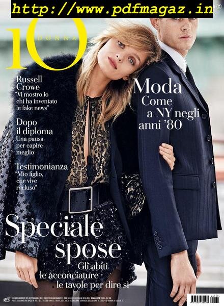 Io Donna del Corriere della Sera – 31 agosto 2019 Cover