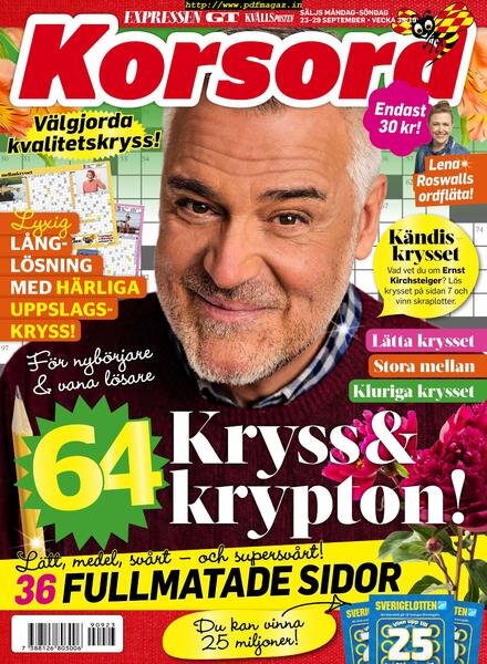 Korsord – 23 september 2019 Cover