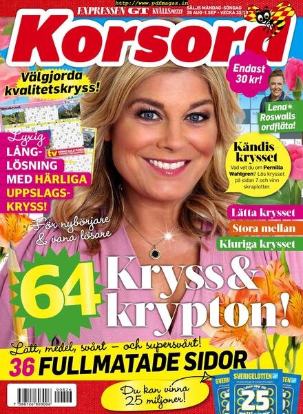 Korsord – 26 augusti 2019 Cover
