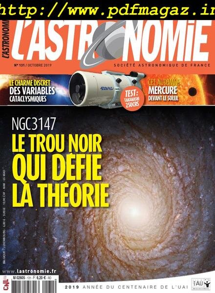 L’Astronomie – octobre 2019 Cover