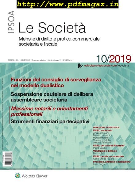 Le Societa – Ottobre 2019 Cover