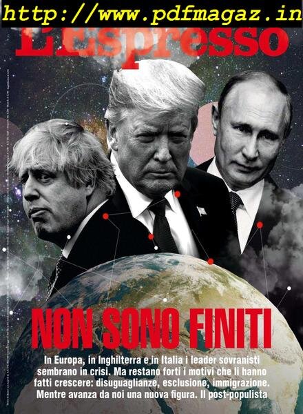 L’Espresso – 15 settembre 2019 Cover