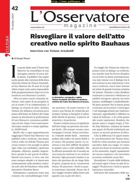 L’Osservatore – 19 ottobre 2019 Cover