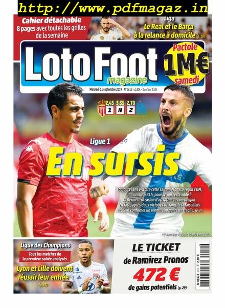 Loto Foot – 11 septembre 2019 Cover