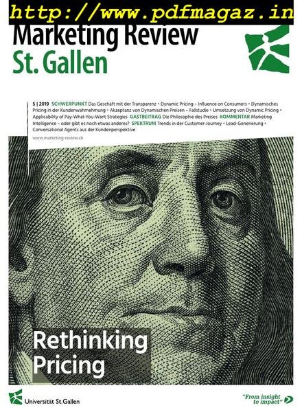Marketing Review St Gallen – September 2019 Cover