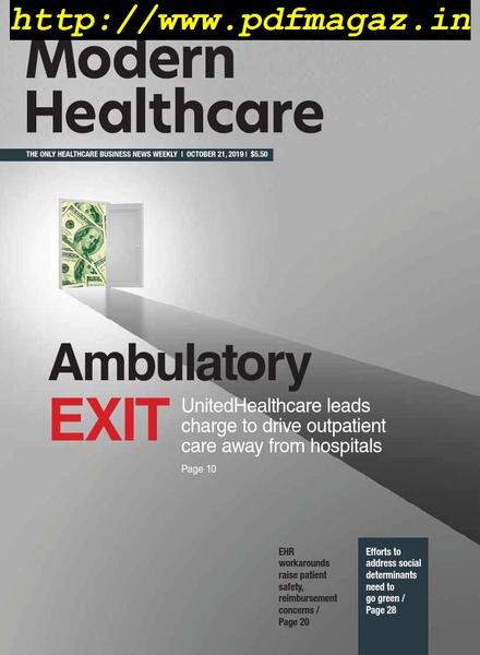 Modern Healthcare – October 21, 2019 Cover