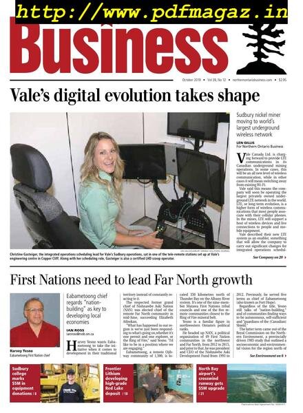 Northern Ontario Business – October 2019 Cover